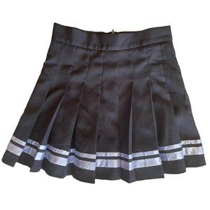 Vintage Y2k Pleated Varsity Black Mini Skirt 2000s Cheerleader
